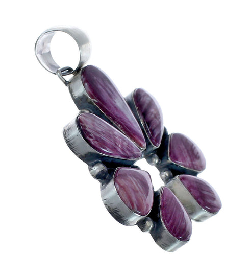 Purple Oyster Shell Navajo Authentic Sterling Silver Pendant JX126601